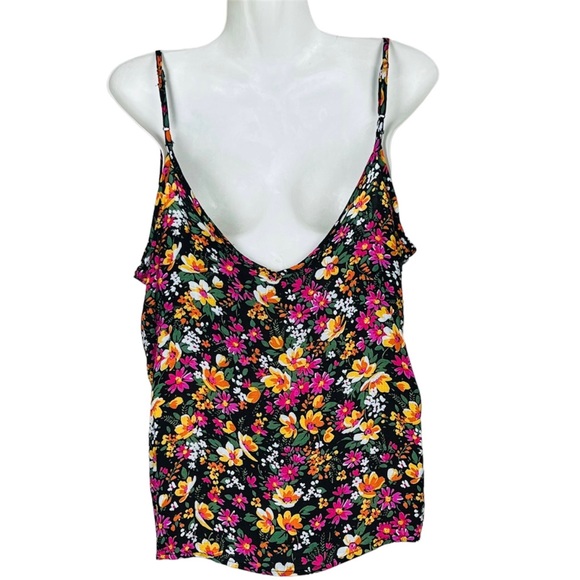 Cynthia Rowley Floral Top Cami Singlet Tank Multicoloured Flower Summer Size S - Picture 2 of 8